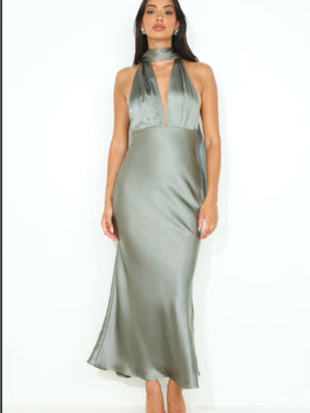 Cold As Ice Satin Maxi Dress
